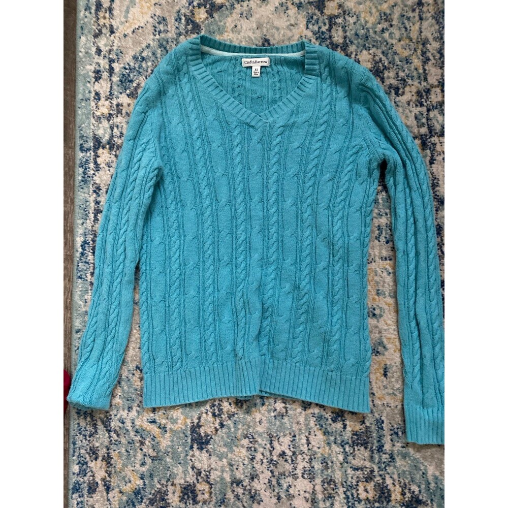 Blue chunky knit sweater